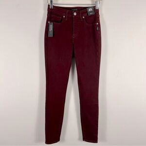 NWT Silver ISBISTER HIGH RISE SKINNY LEG Women's Burgundy Jeans 26x29